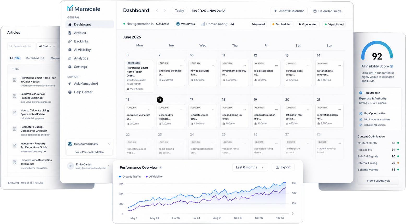 ManscaleAI dashboard preview
